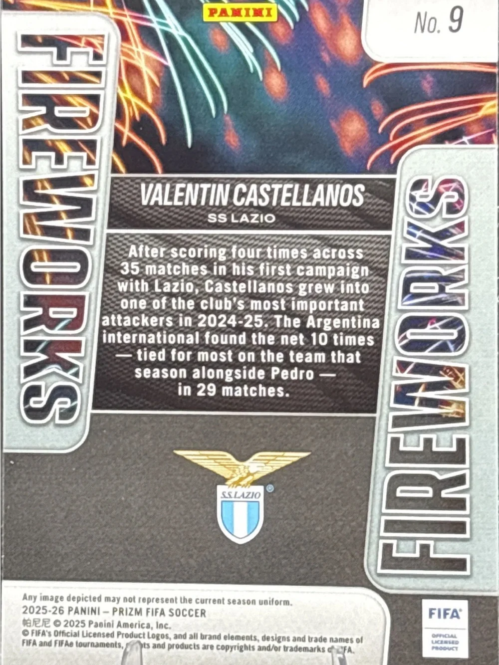 Panini Prizm Valentin Castellanos - Fireworks
